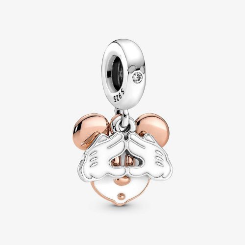 Pandora Stílusú 925 Sterling Ezüst Mickey Charm